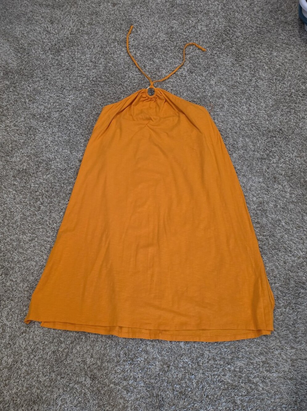 Old Navy Bright Orange Halter Backless Sundress